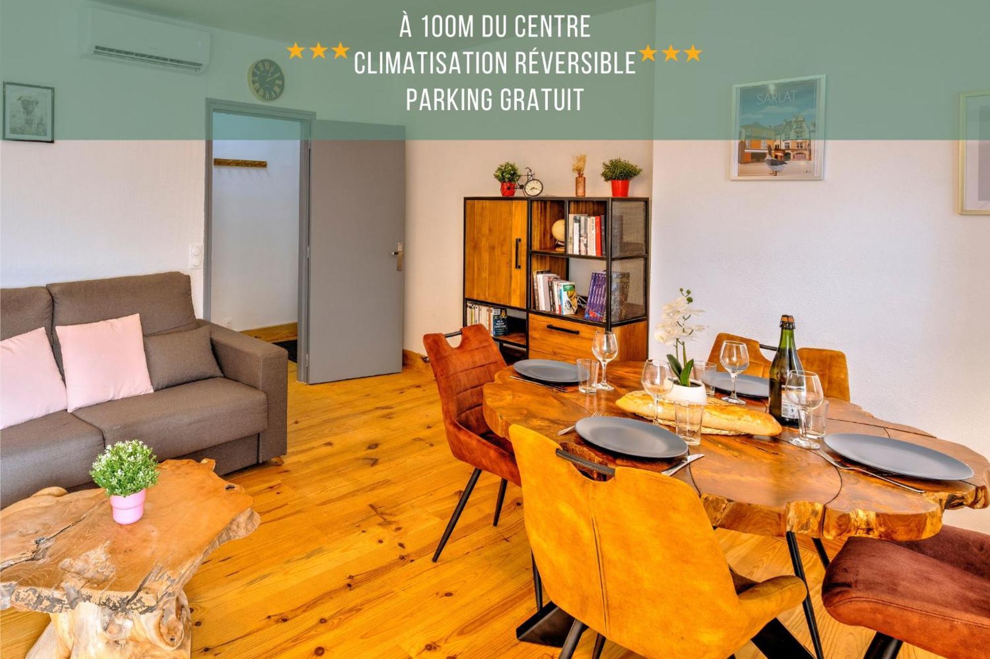 3 Pieces, Climatise, Calme, 100M Du Centre, Parking, "Lyriade" Sarlat Esterno foto